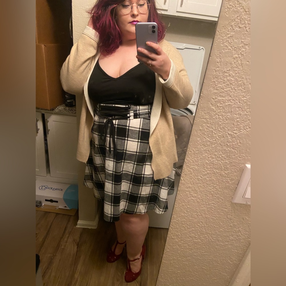 Black and white plaid women’s dress